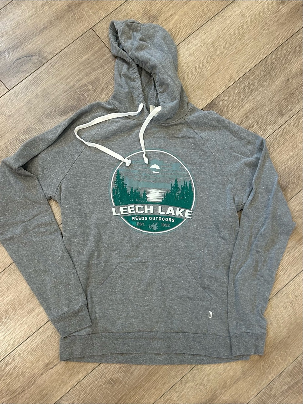 Leech Lake Gray Graphic Light Hooded Sweatshirt - Women's Casual Pullover